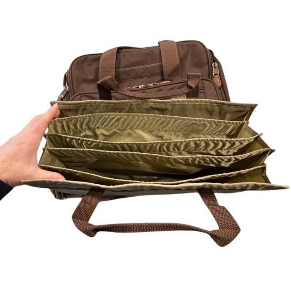Mossy Oak High Sierra Sport Brown Nylon Leather Satchel Bag Laptop Meeting EUC - Picture 11 of 11